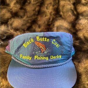 Vintage 80s iridescent fishing ropefront fishing hat.